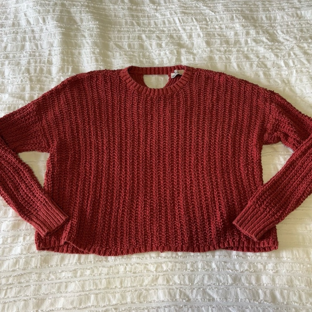 Hollister Coral Sweater Back Cut Outs